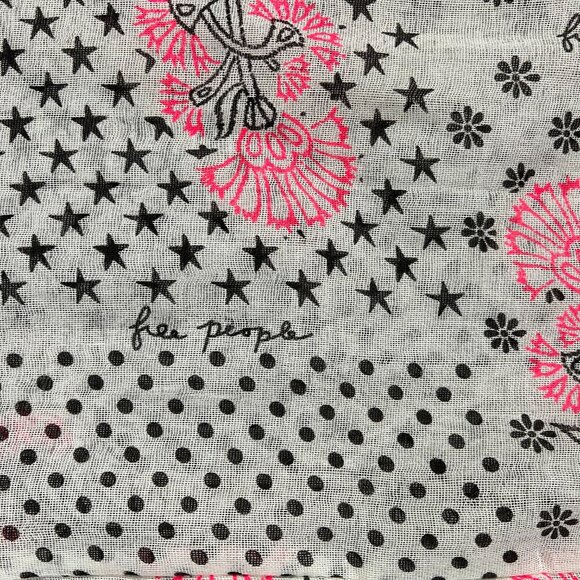 Free People Cream Black and Pink Polka Dots and Floral Tote - Picture 4 of 8